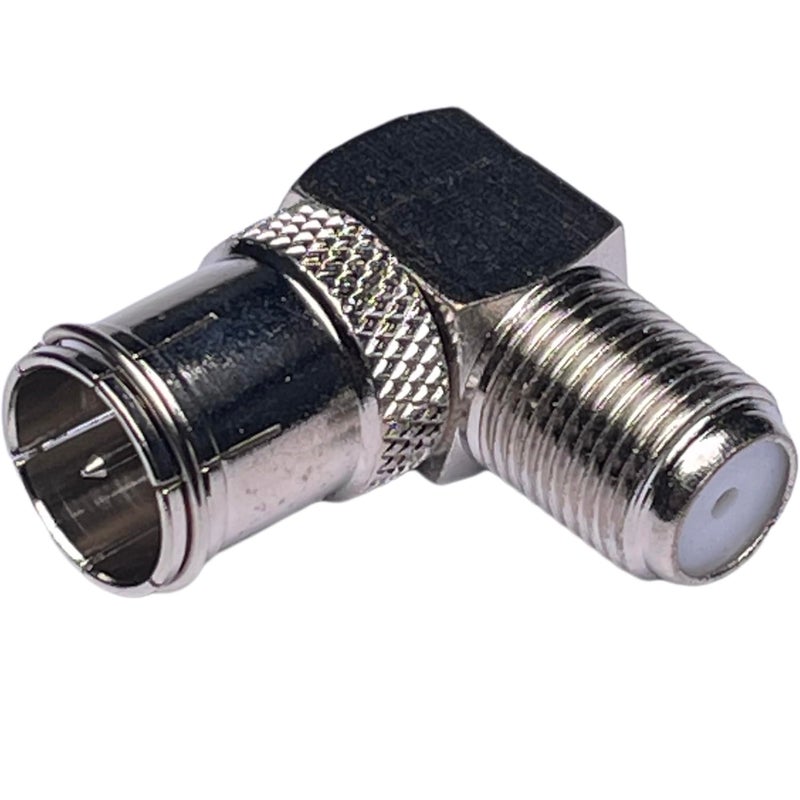 CESS Right Angle Coax F-Jack to F-Quick Push On Plug, Male/Female Adapter (10 Pack) - Image 2